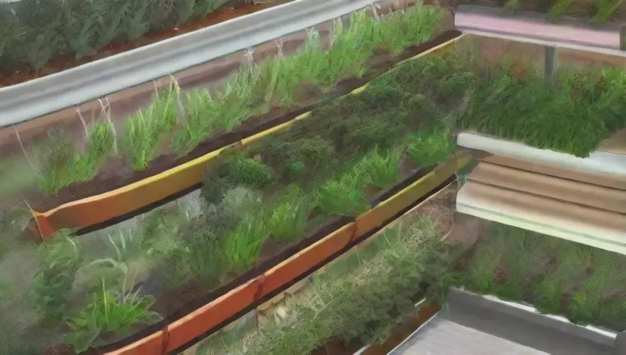 Jardines verticales urbanos con plantas vibrantes y tecnología hidroponica