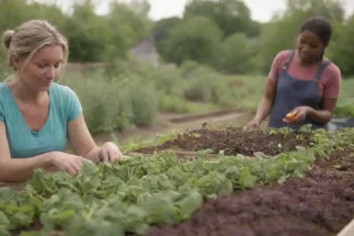 Cultivando juntos a través de colores vibrantes y alimentos saludables