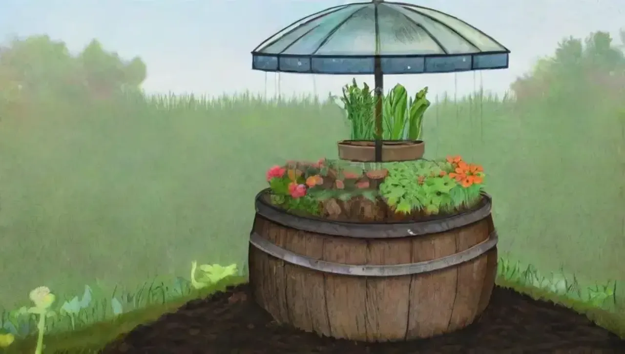 Un jardín vibrante y armonioso, lleno de vida y colores