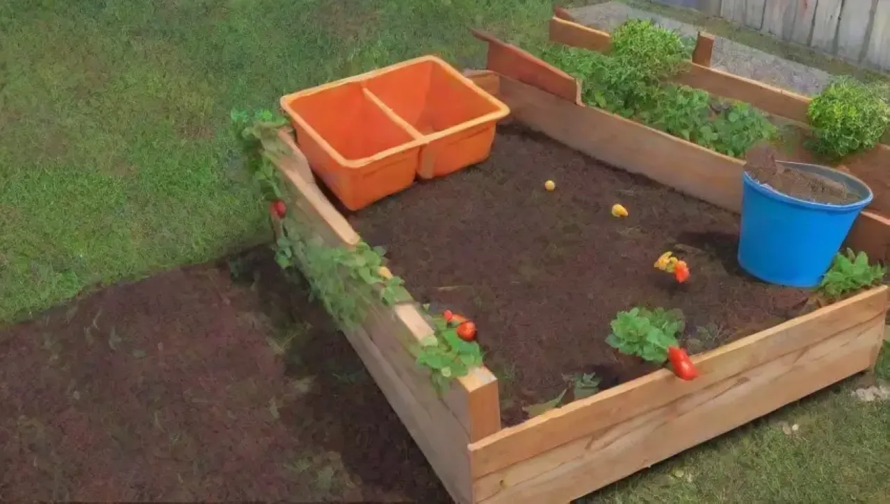 Un jardín vibrante y armonioso lleno de vida y nutrientes