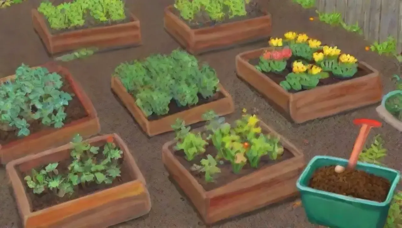 Un jardín vibrante y floreciente lleno de vida y color
