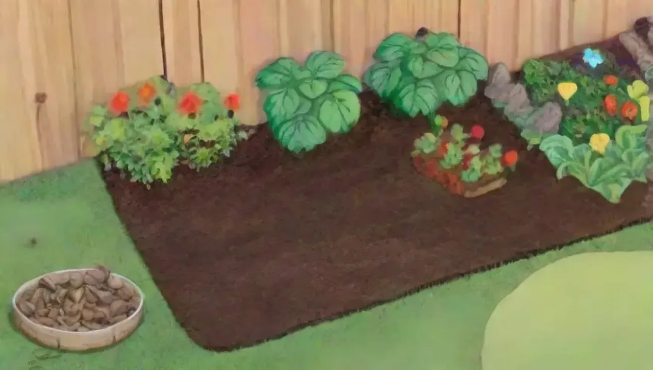 Un jardín vibrante y armonioso lleno de vida y crecimiento