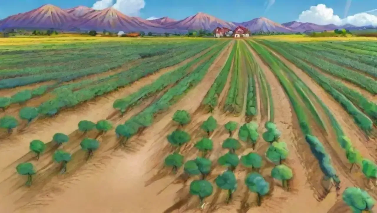 Campos verdes vibrantes con agricultores que promueven prácticas sostenibles y tecnología para la conservación del agua