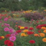 Diseños creativos en un vibrante jardín floral