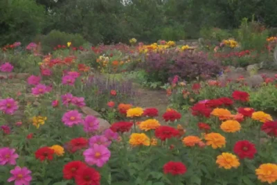 Diseños creativos en un vibrante jardín floral
