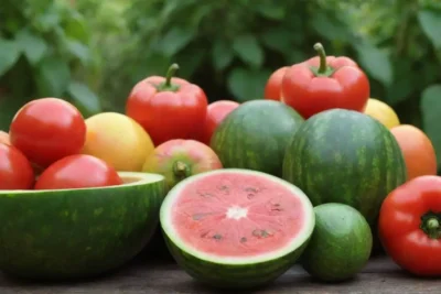 Colores vibrantes y abundancia de frutas y verduras veraniegas