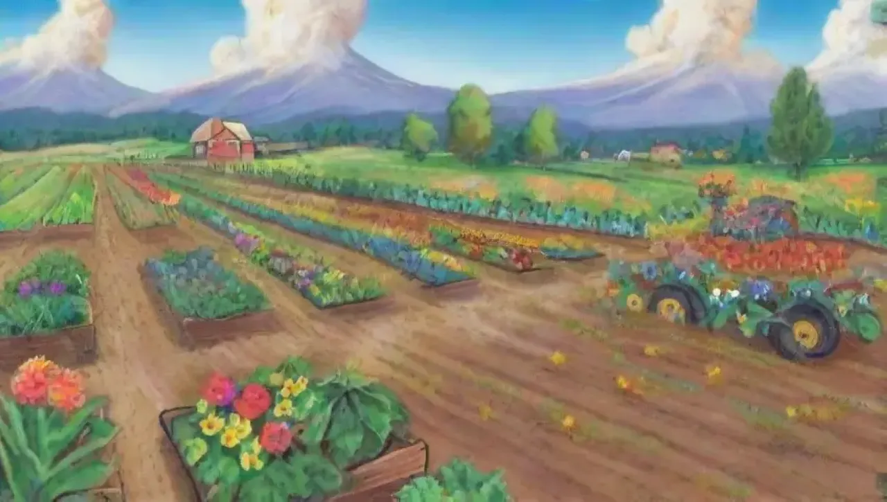 Un paisaje agrícola vibrante y diverso, lleno de vida y desafíos climáticos