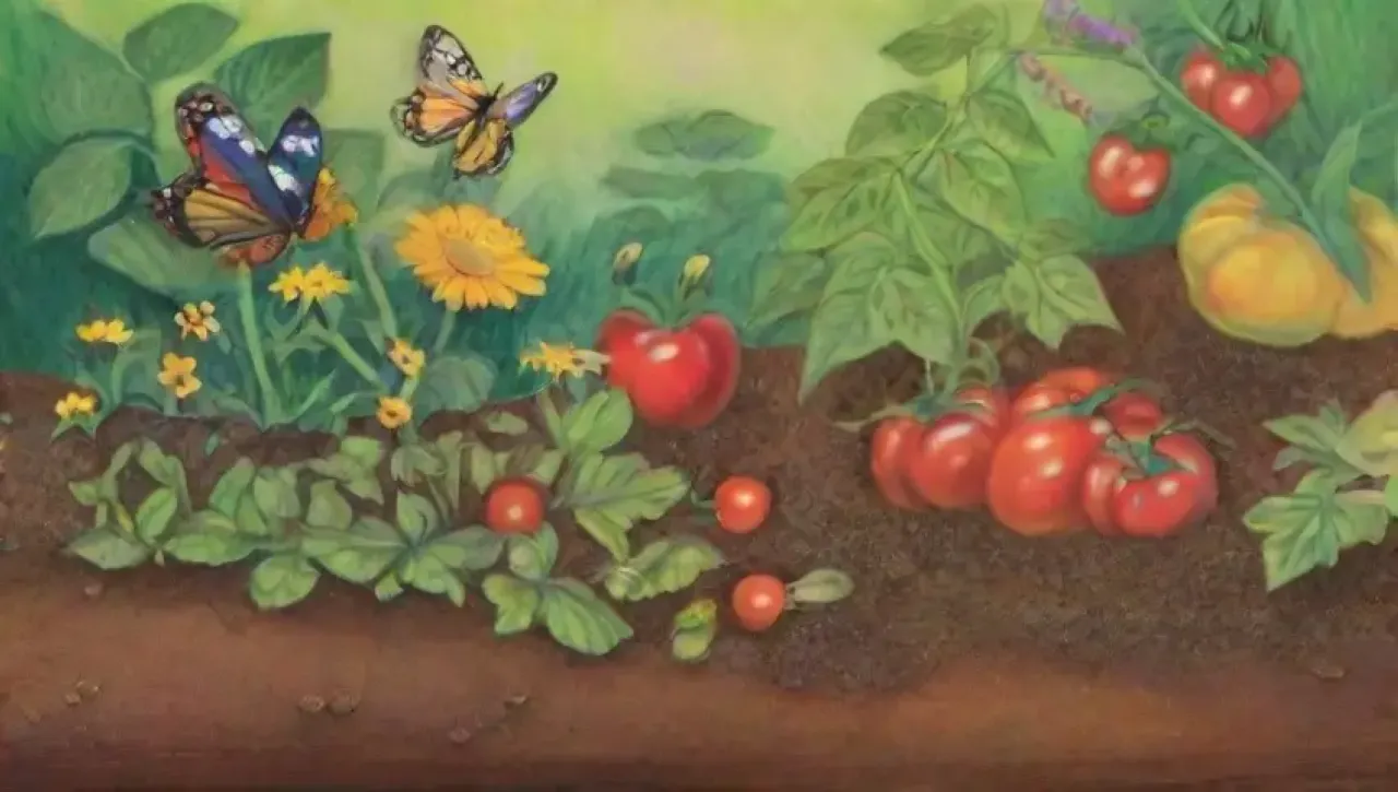Un ecosistema vibrante y armonioso lleno de vida y colores