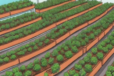 Cultivo eficiente con colores vibrantes y sistemas hidropónicos