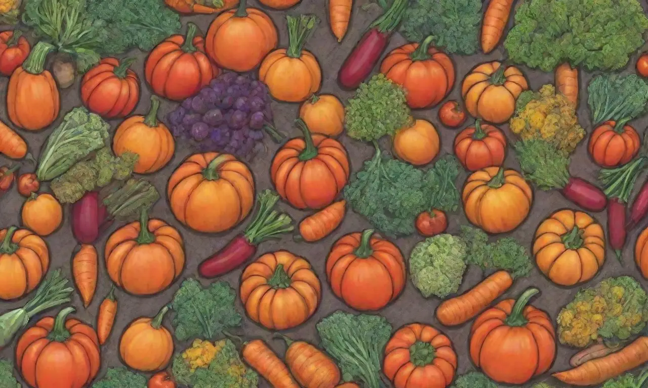 Colores de otoño, verduras maduras y cosechas abundantes