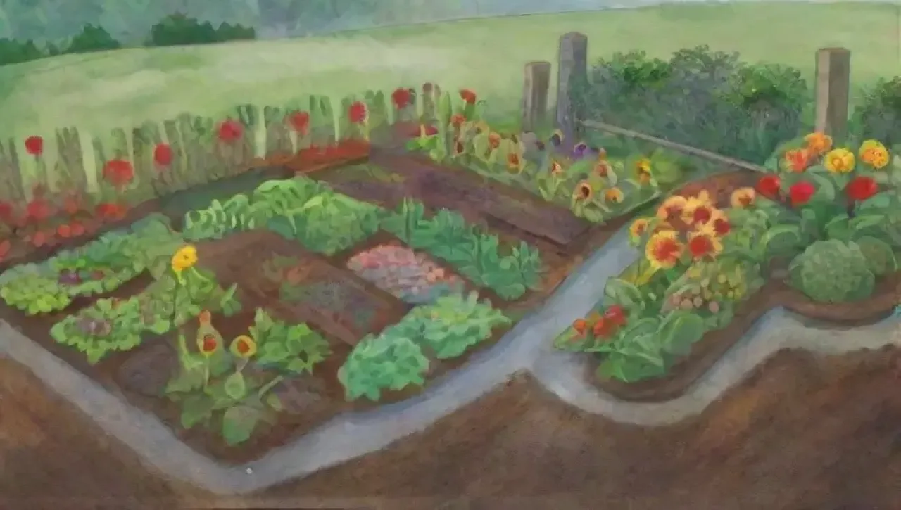 Un jardín vibrante lleno de vida y colores en constante cambio
