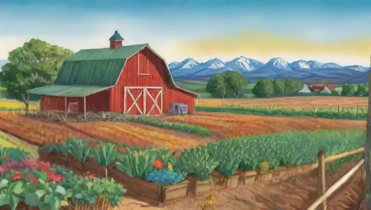 Campos vibrantes con cultivos, paisajes soleados y prácticas agrícolas sostenibles