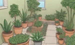 Colores suaves y plantas verdes crean un hogar acogedor y tranquilo