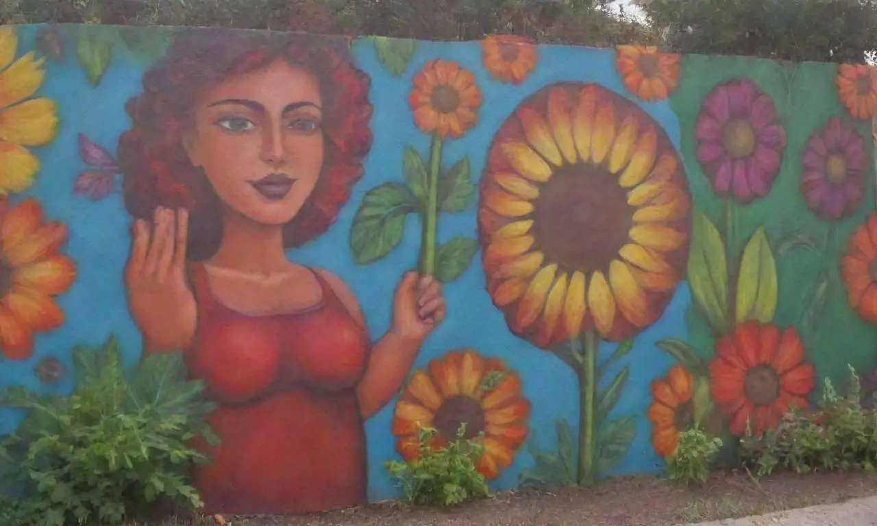 Murales vibrantes y arte comunitario en armonía con la naturaleza