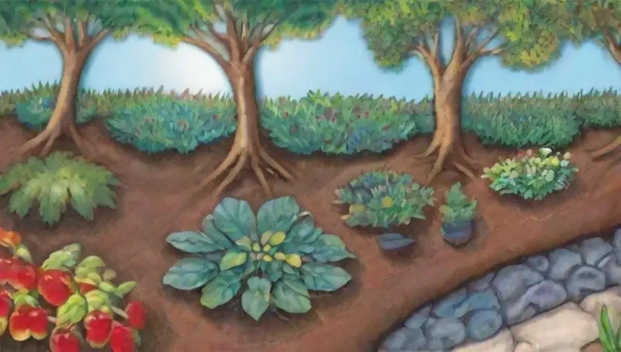 Un jardín vibrante y equilibrado, lleno de vida y colores