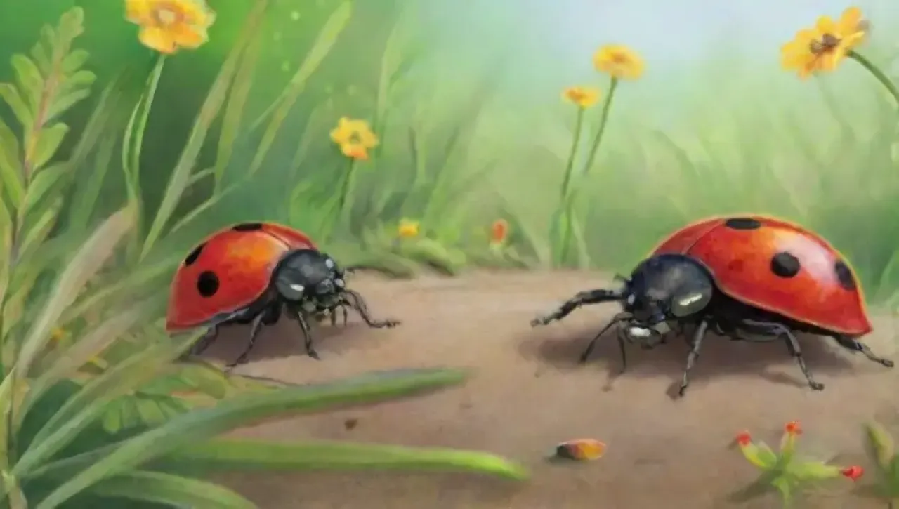 Un jardín vibrante y lleno de vida con colores, insectos y armonía natural