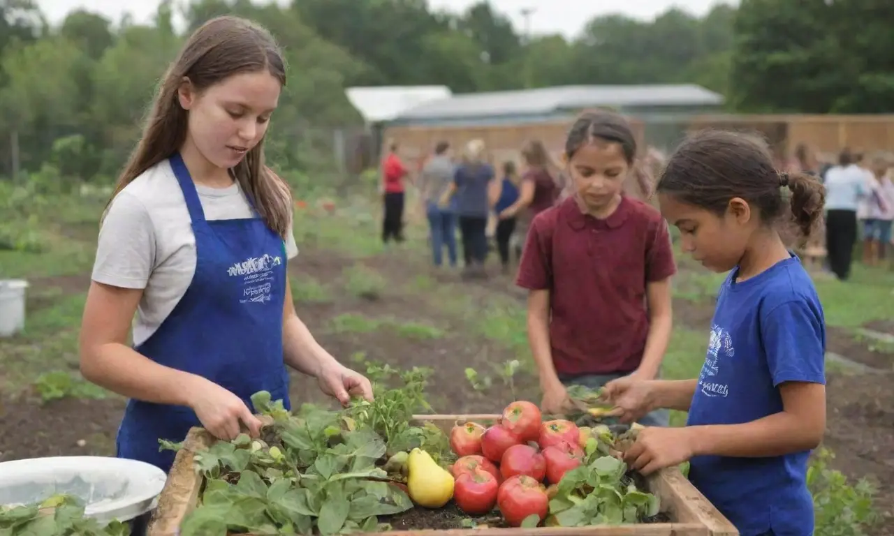 Huerto escolar con educación nutricional y prácticas sostenibles