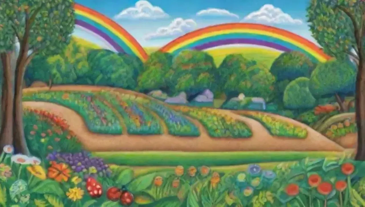 Un paisaje vibrante y diverso lleno de vida y armonía natural