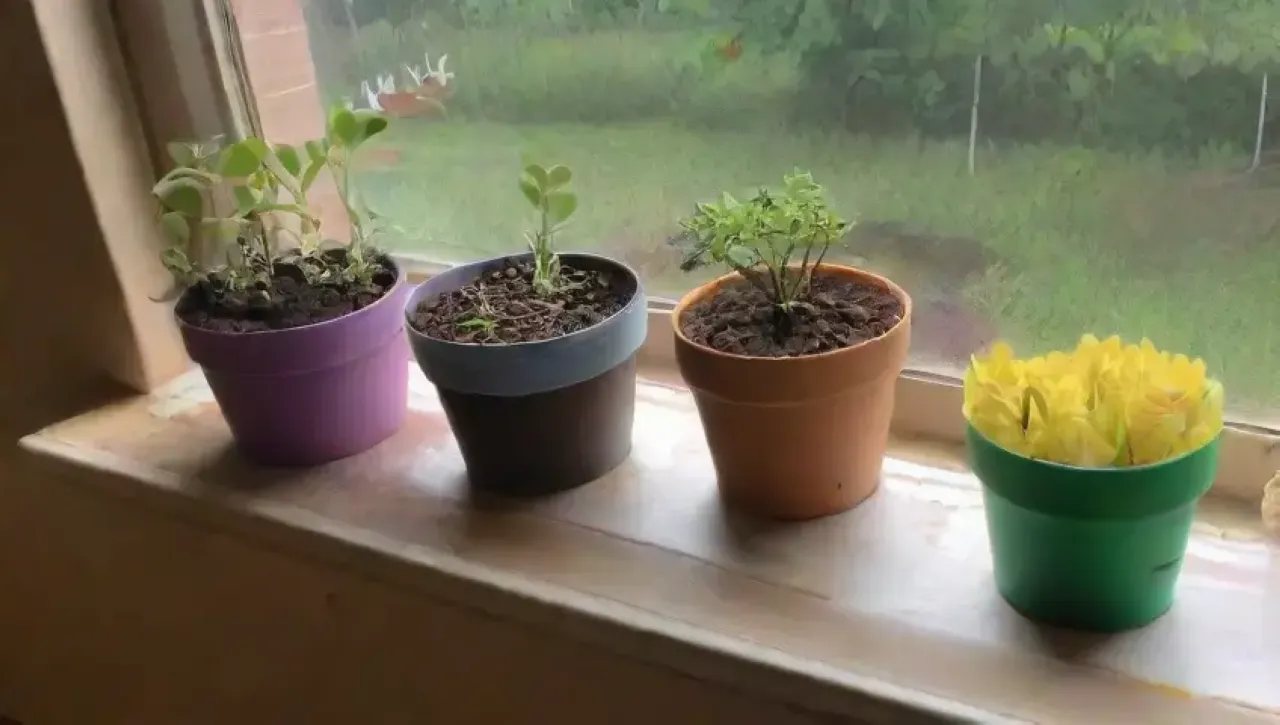 Un colorido jardín con yogures, semillas y herramientas, promete un nuevo crecimiento