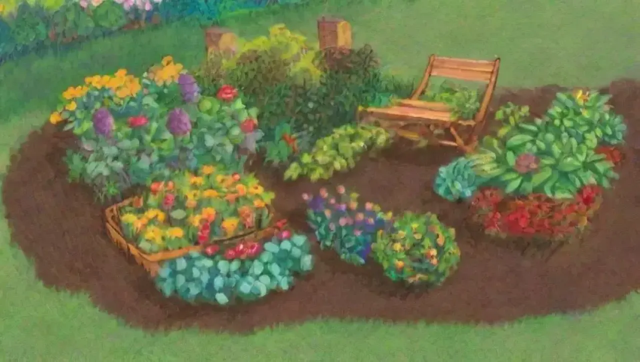 Un jardín vibrante lleno de vida y color