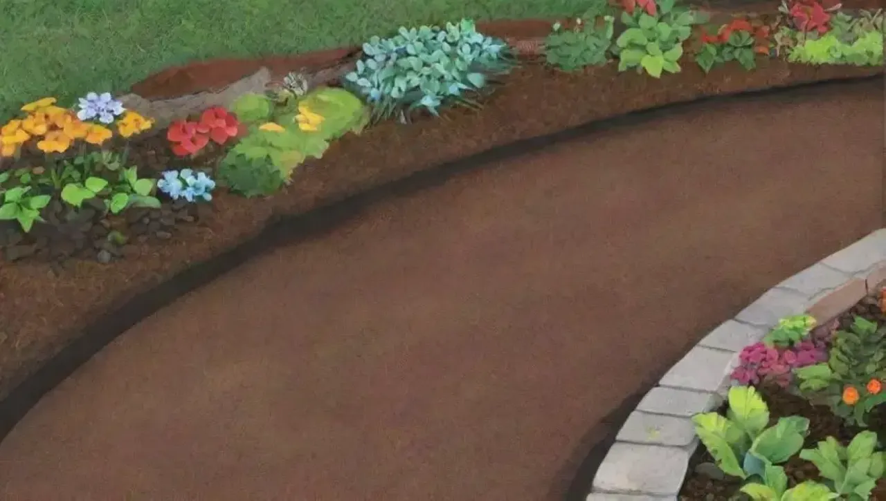 Un jardín vibrante y armonioso lleno de colores, texturas y vida