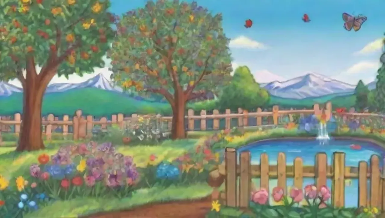 Un jardín vibrante lleno de vida y colores