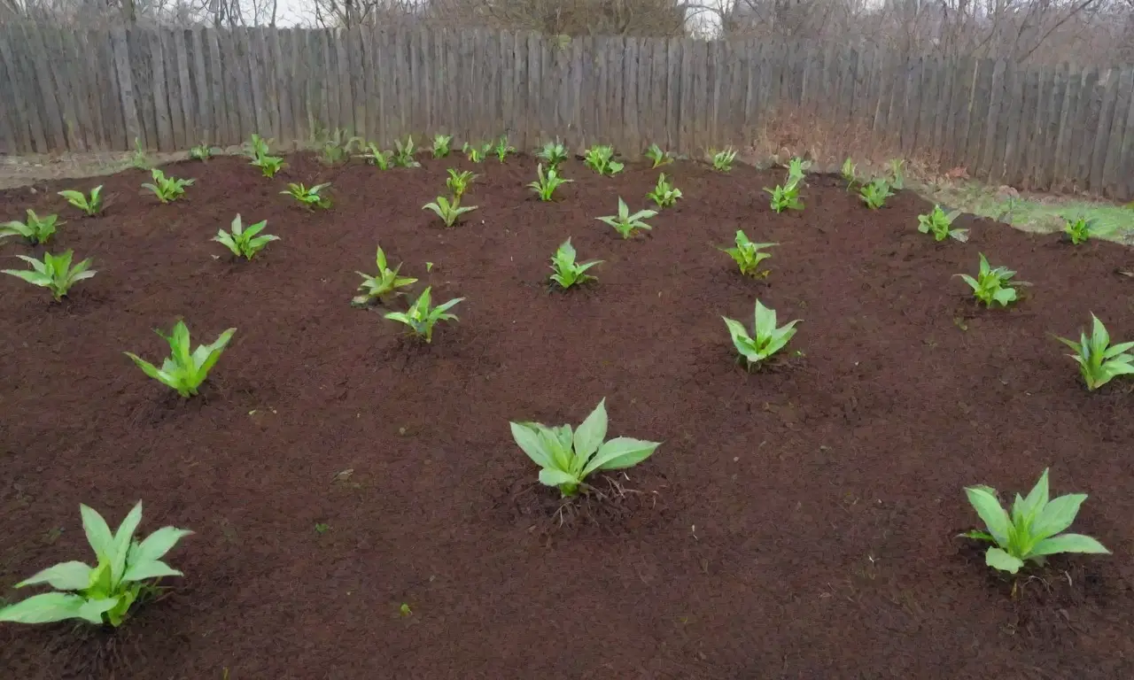 El acolchado invernal mejora la retención de humedad, regula la temperatura, suprime malezas, aumenta la fertilidad del suelo y promueve la salud de las plantas