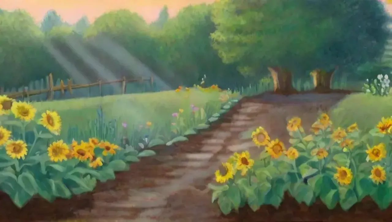 Un jardín vibrante y armonioso despierta con luz y vida