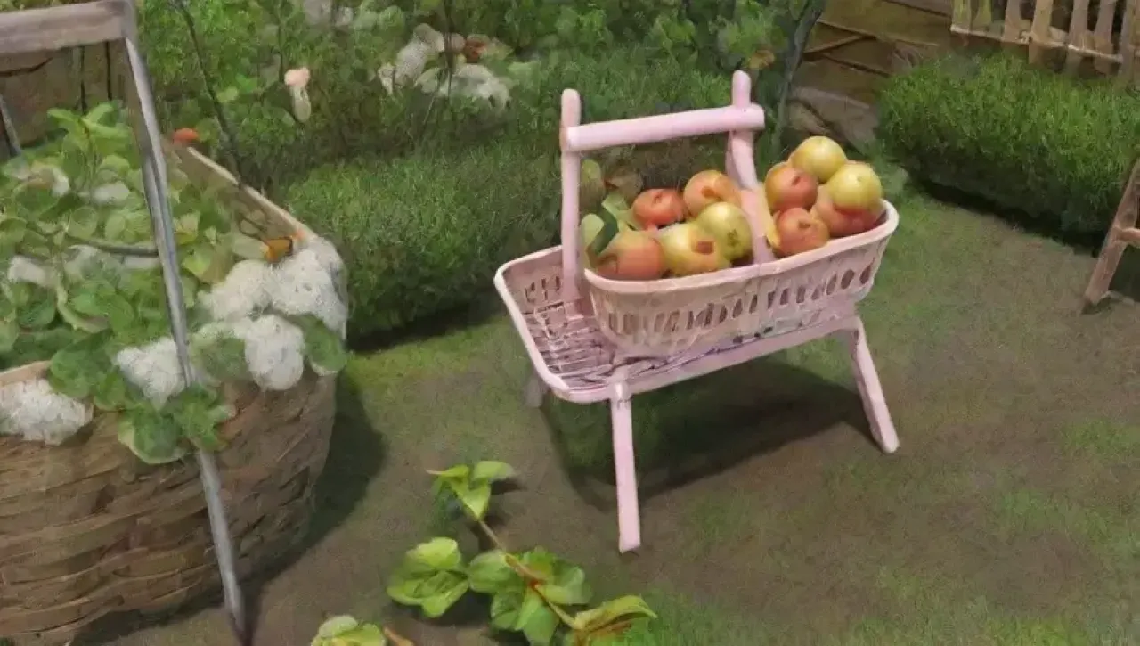 Un jardín vibrante y tranquilo, lleno de vida y promesas de cosecha