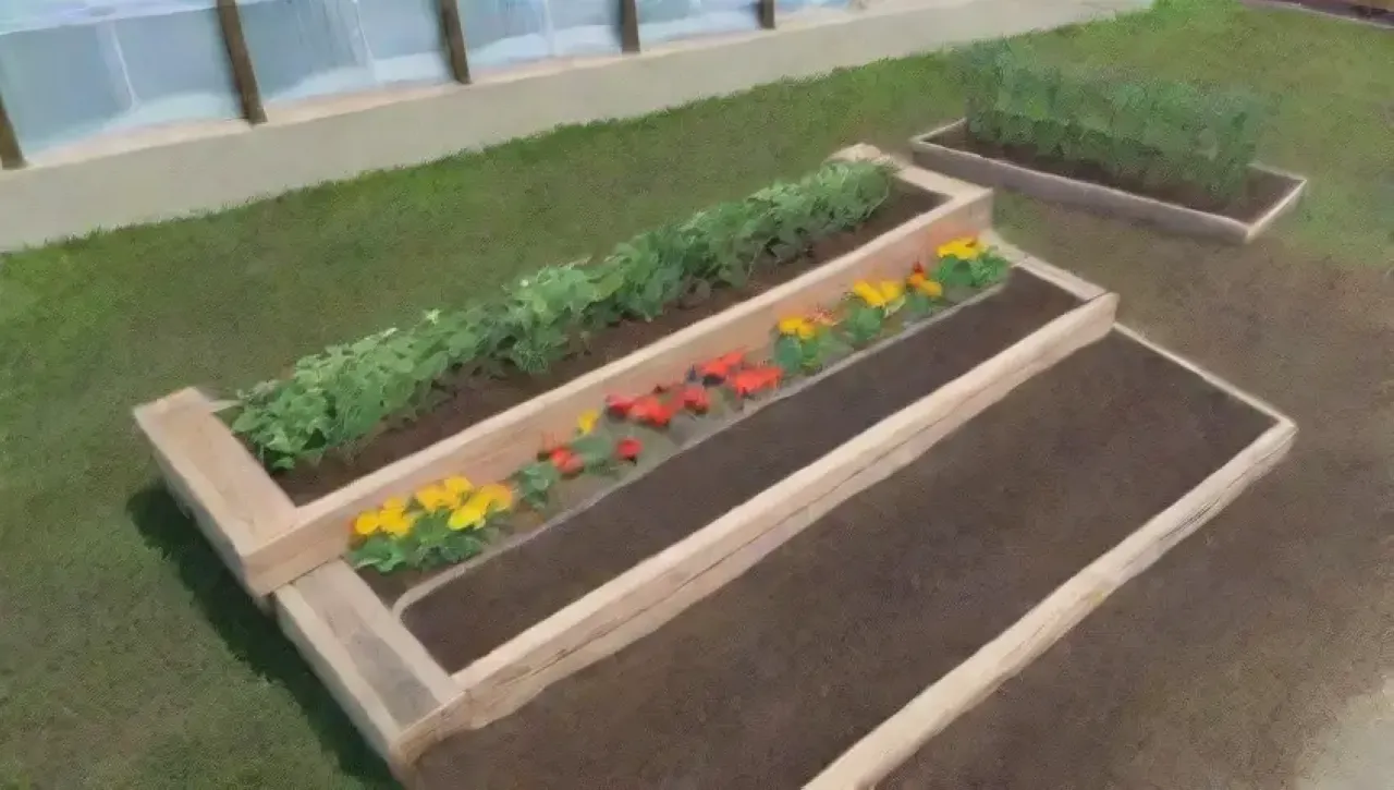 Un jardín familiar lleno de vida, risas y cosechas frescas
