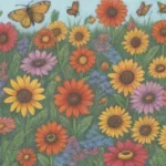 Flores coloridas y polinizadores crean la armonía del jardín