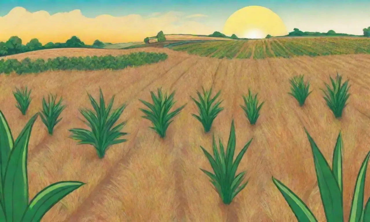 Campos vibrantes y cultivos sostenibles en un verano brillante