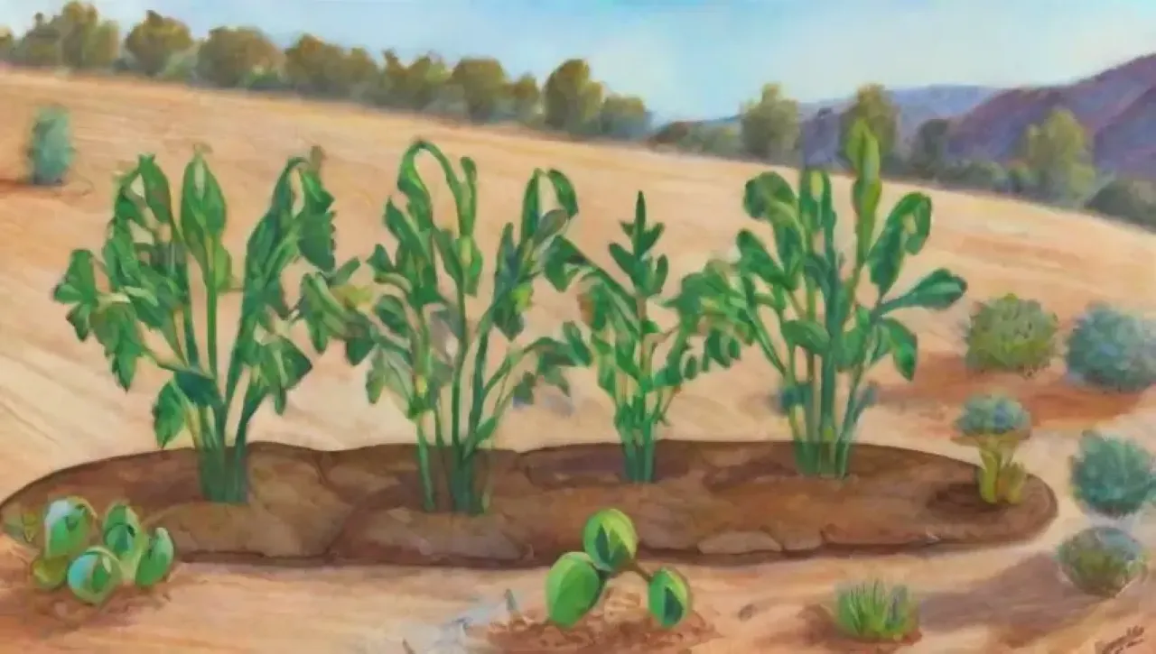 Un paisaje vibrante de legumbres verdes y campos dorados bajo un cielo azul