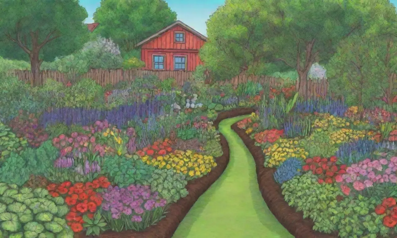 Jardinería sostenible con colores vibrantes