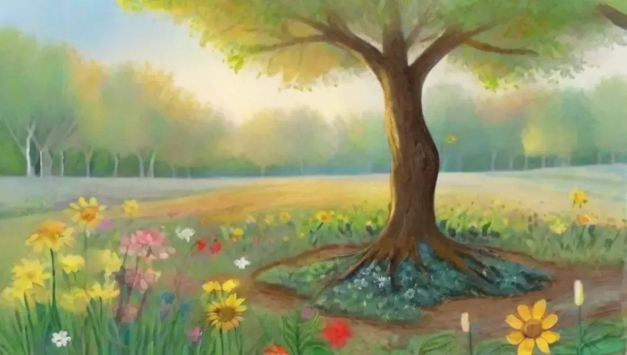 Un jardín vibrante y lleno de vida en primavera