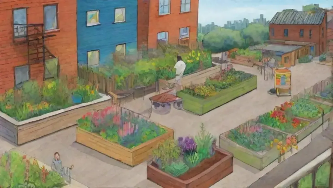Un vibrante ecosistema urbano donde la comunidad cultiva sostenibilidad y conexión