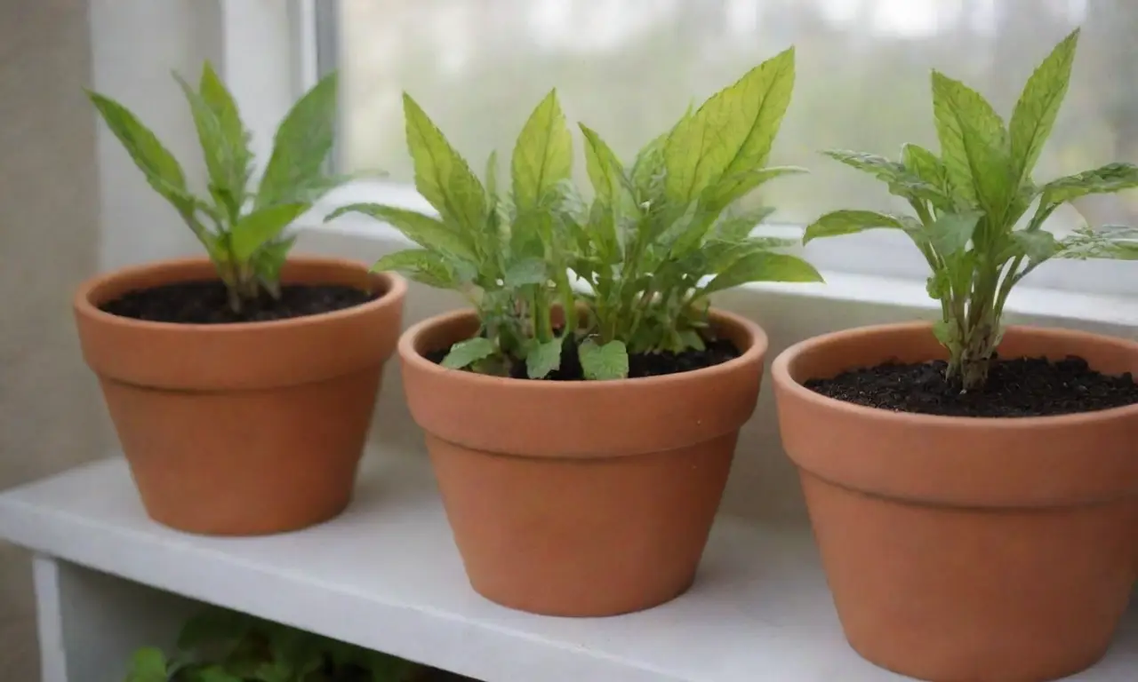 Jardinería urbana en macetas pequeñas con buena luz, drenaje y variedad de plantas