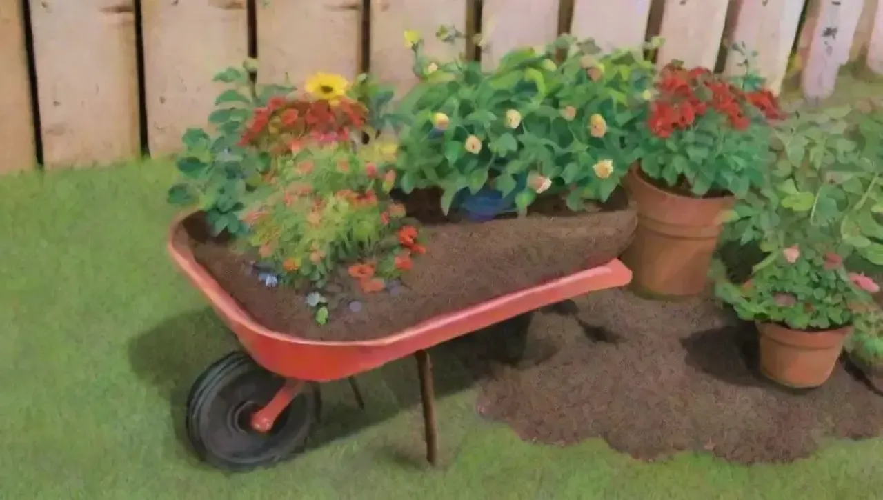 Un jardín vibrante lleno de vida y color