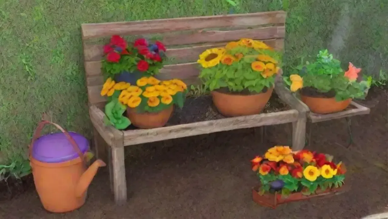 Un jardín vibrante y diverso lleno de vida y color
