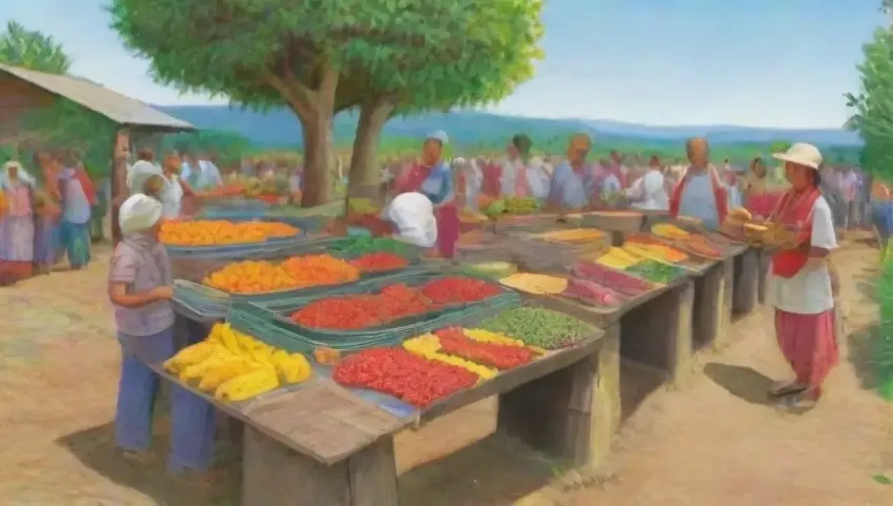 Un vibrante mercado comunitario celebra la diversidad, la sostenibilidad y la alegría de la agricultura local