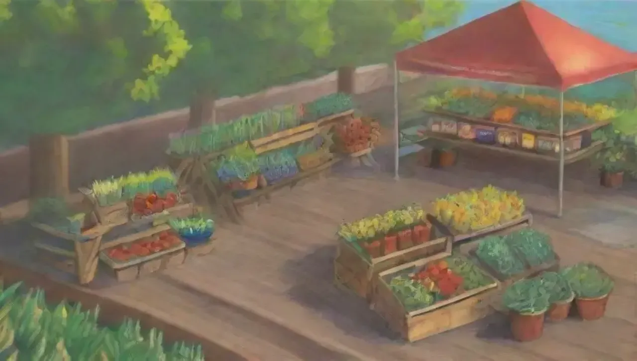 Un vibrante jardín comunitario lleno de vida, colores y sonrisas