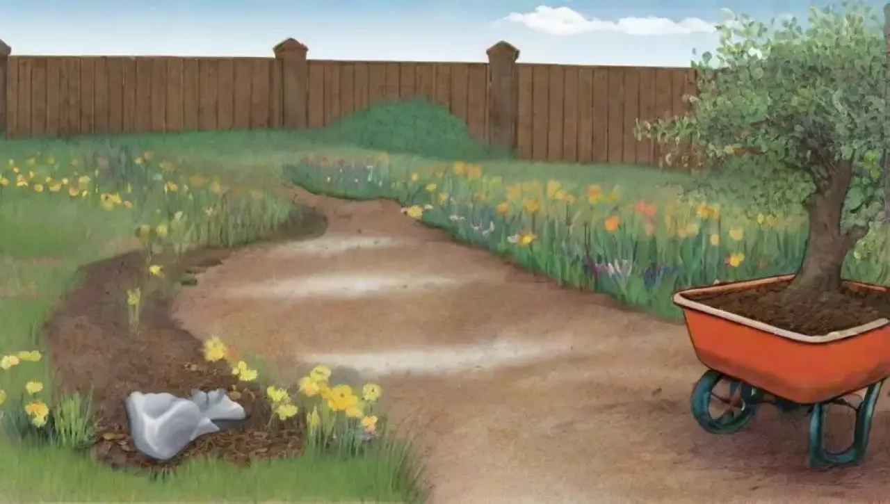 Un paisaje de tierra agrietada y árida se transforma en un vibrante jardín lleno de vida y esperanza