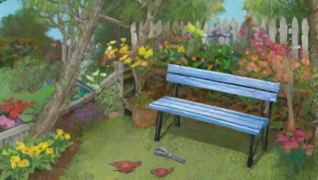 Un jardín vibrante y soleado, lleno de vida y renovación
