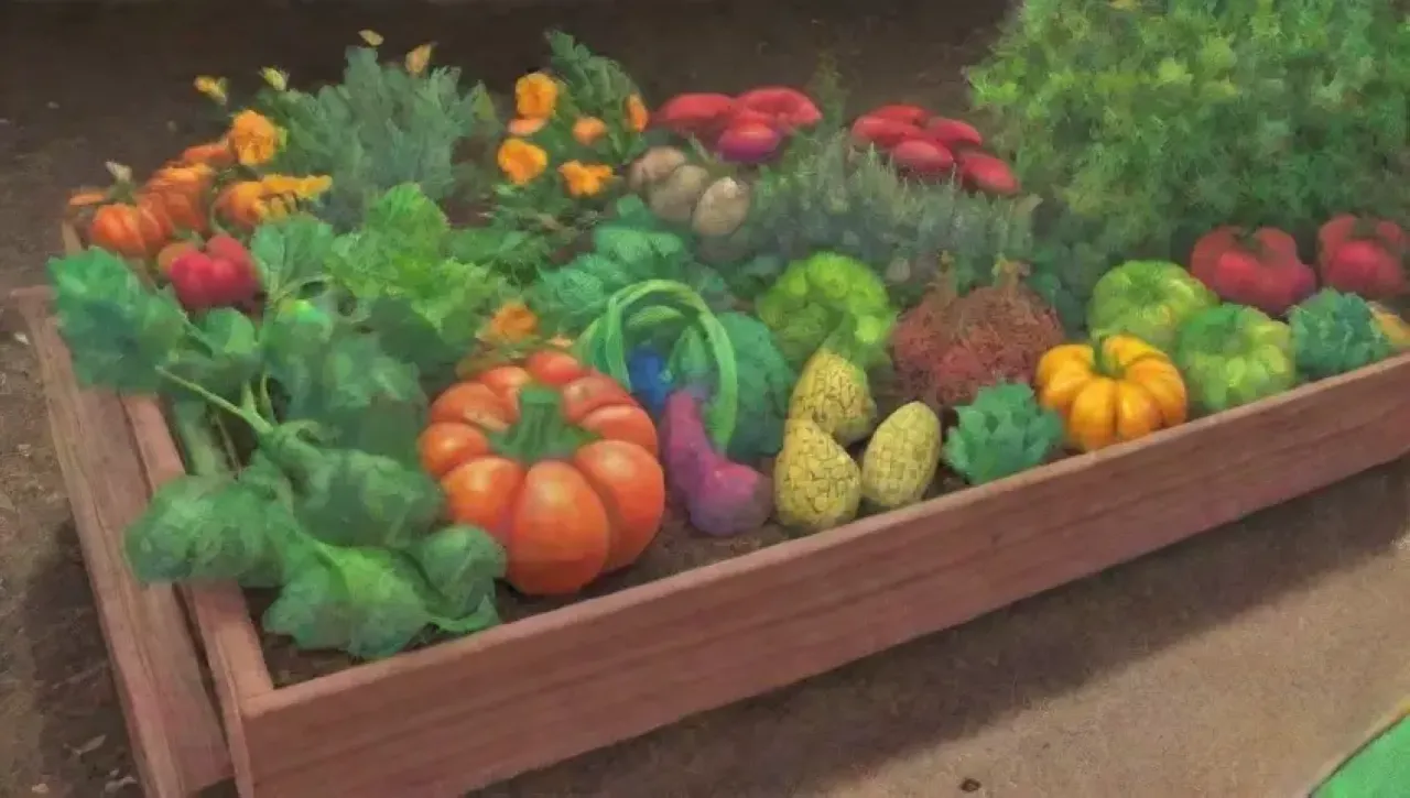 Un jardín vibrante y armonioso lleno de vida y colores