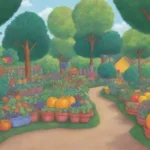 Jardín vibrante con colores vivos