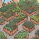 Jardinería urbana con plantas saludables