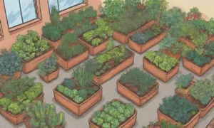 Jardinería urbana con plantas saludables