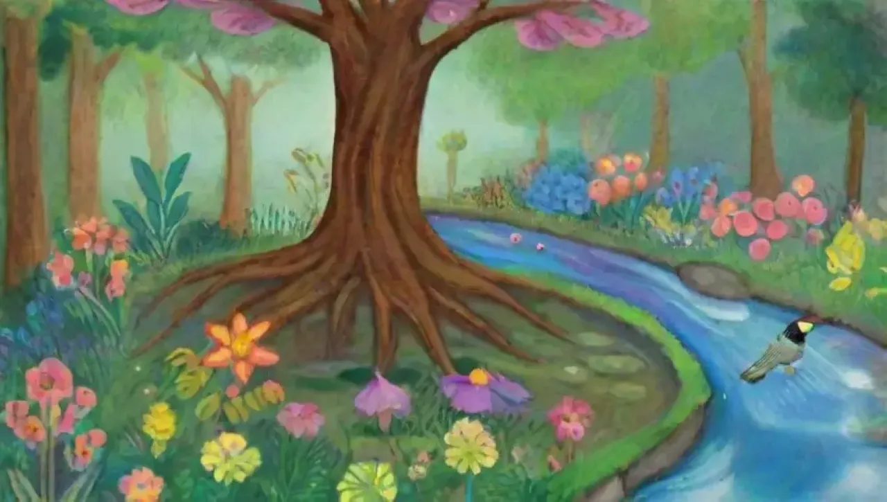 Un vibrante ecosistema urbano florece con vida y color tras la lluvia
